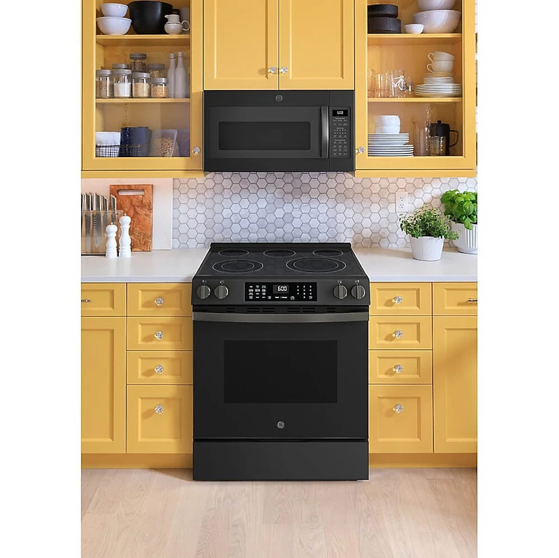 5.3 Cu. Ft. Black Slate Slide-In Electric Convection Range with Steam Cleaning