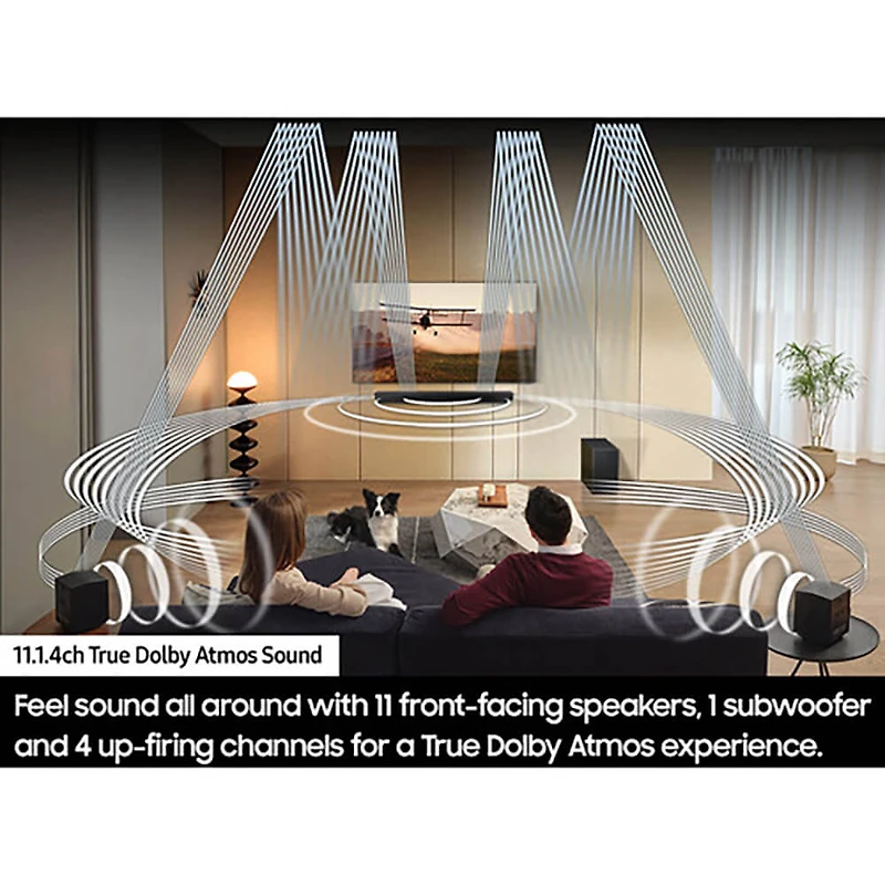 Q-Series 11.1.4 Channel Wireless Dolby Atmos Soundbar + Rear Speakers w/ Q-Symphony
