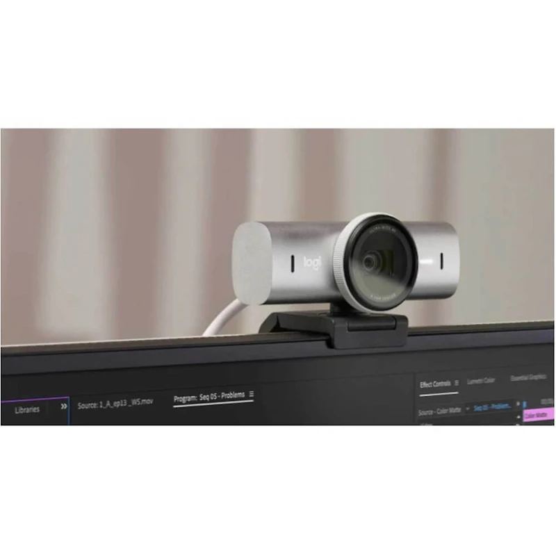 MX Brio 4K Ultra HD Stream Webcam - Pale Gray