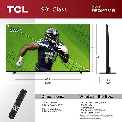 98 inch QM7 Q-Class LED 4K UHD HDR Smart Google TV  inchOPEN BOX inch