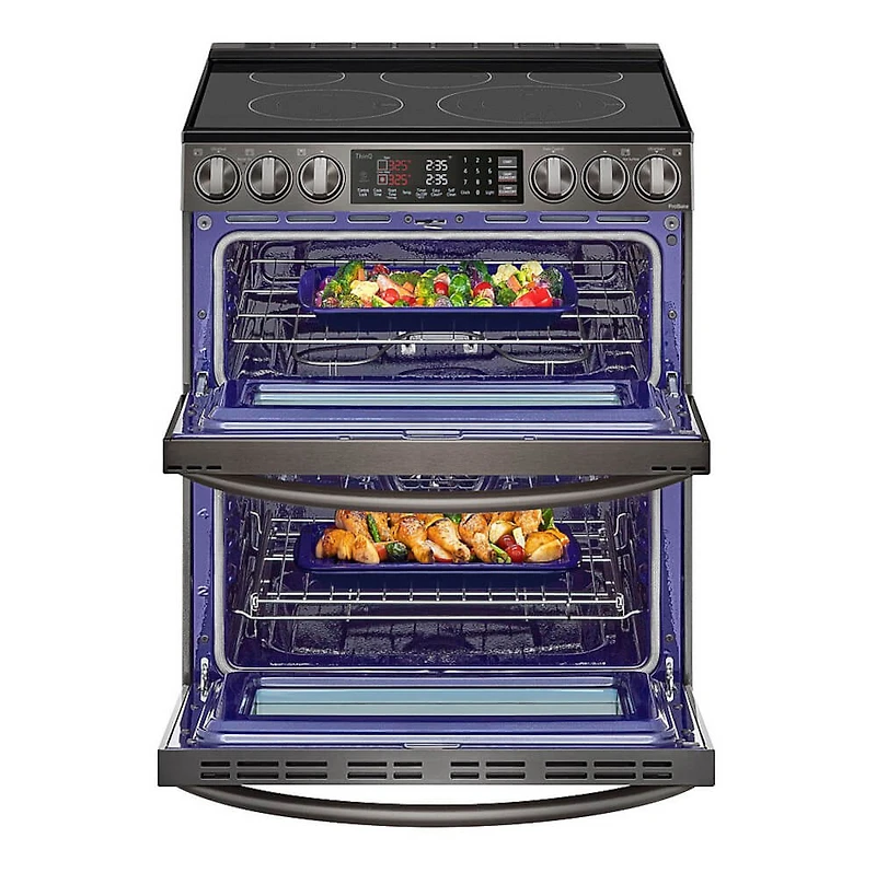 7.3 Cu. Ft. Black Stainless Slide-In Double Oven Electric Range
