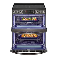7.3 Cu. Ft. Black Stainless Slide-In Double Oven Electric Range