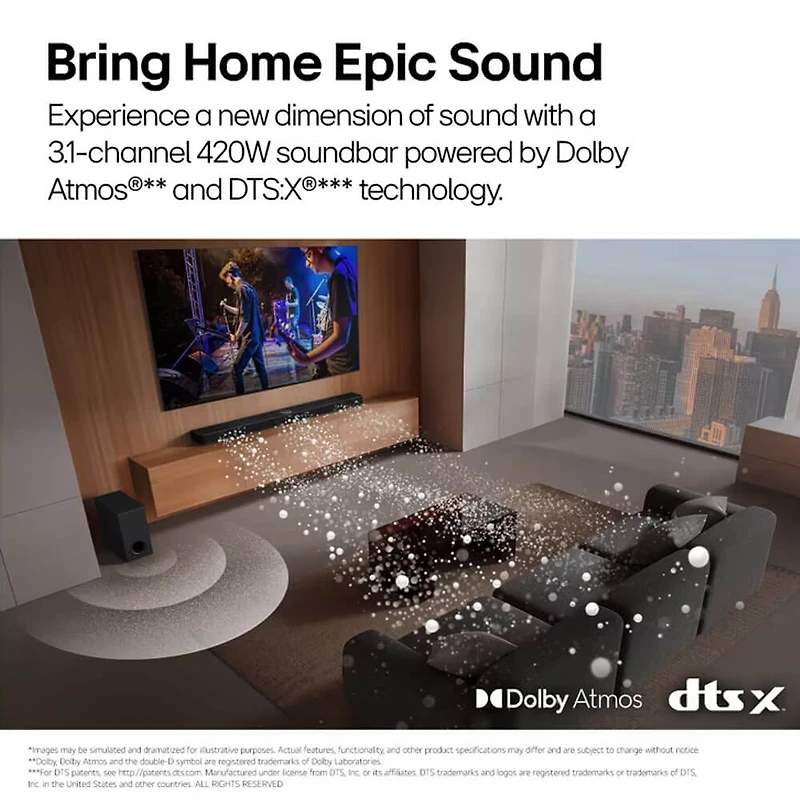 3.1 Channel Soundbar with Dolby Atmos