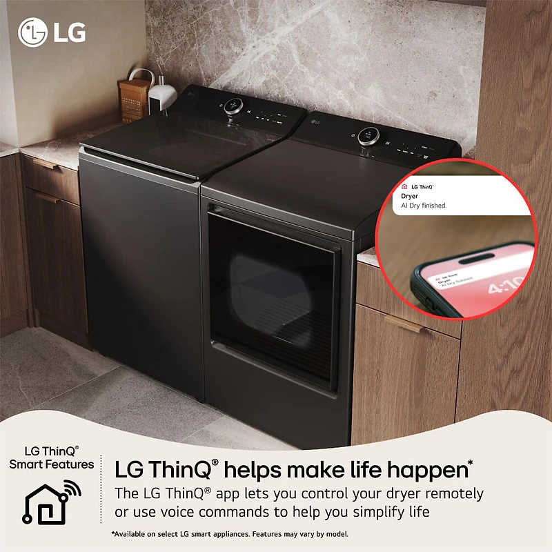 7.3 Cu. Ft. Matte Black Top Load High Efficiency Smart Electric Dryer