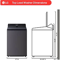 5.5 Cu. Ft. Matte Black Top Load High Efficiency Smart Washer with Built-In Faucet