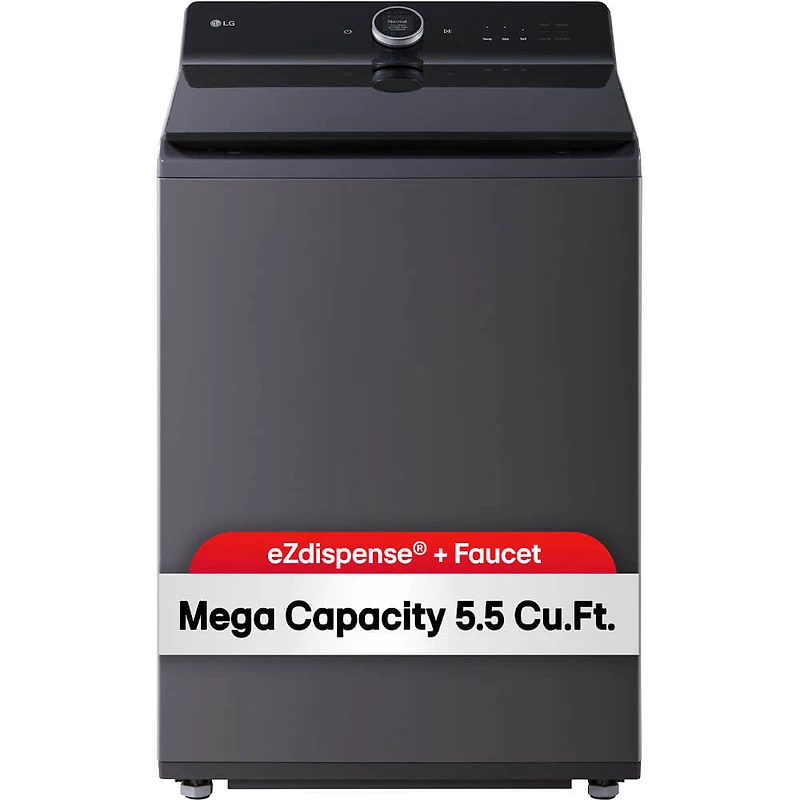 5.5 Cu. Ft. Matte Black Top Load High Efficiency Smart Washer with Built-In Faucet
