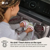 5.5 Cu. Ft. Matte Black Top Load High Efficiency Smart Washer with Built-In Faucet