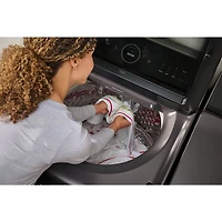 5.5 Cu. Ft. Matte Black Top Load High Efficiency Smart Washer with Built-In Faucet