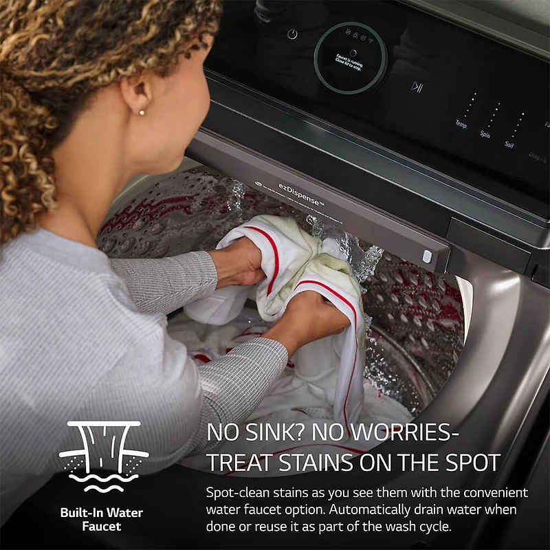 5.5 Cu. Ft. Matte Black Mega Capacity Smart Top Load High-Efficiency Washer with Built-In Faucet