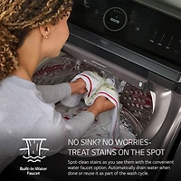 5.5 Cu. Ft. Matte Black Mega Capacity Smart Top Load High-Efficiency Washer with Built-In Faucet