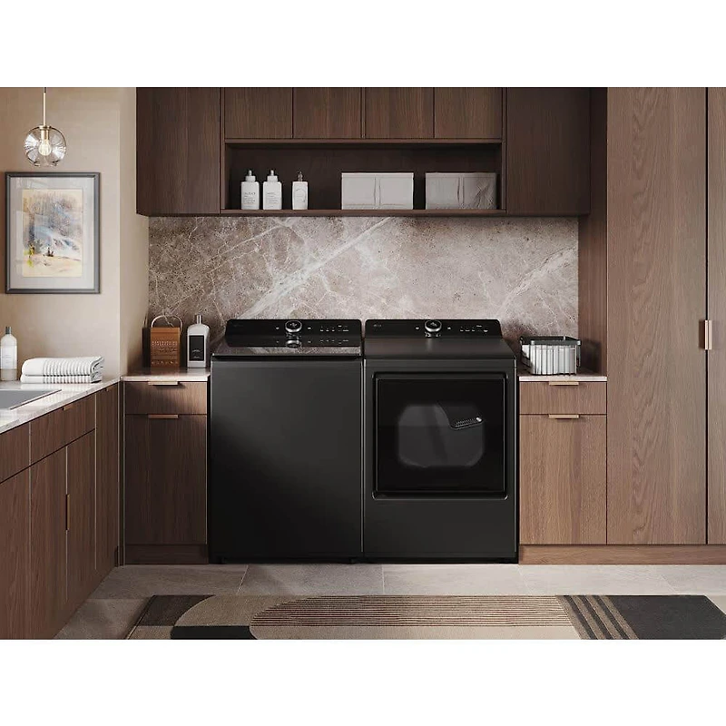 5.5 Cu. Ft. Matte Black Mega Capacity Smart Top Load High-Efficiency Washer with Built-In Faucet