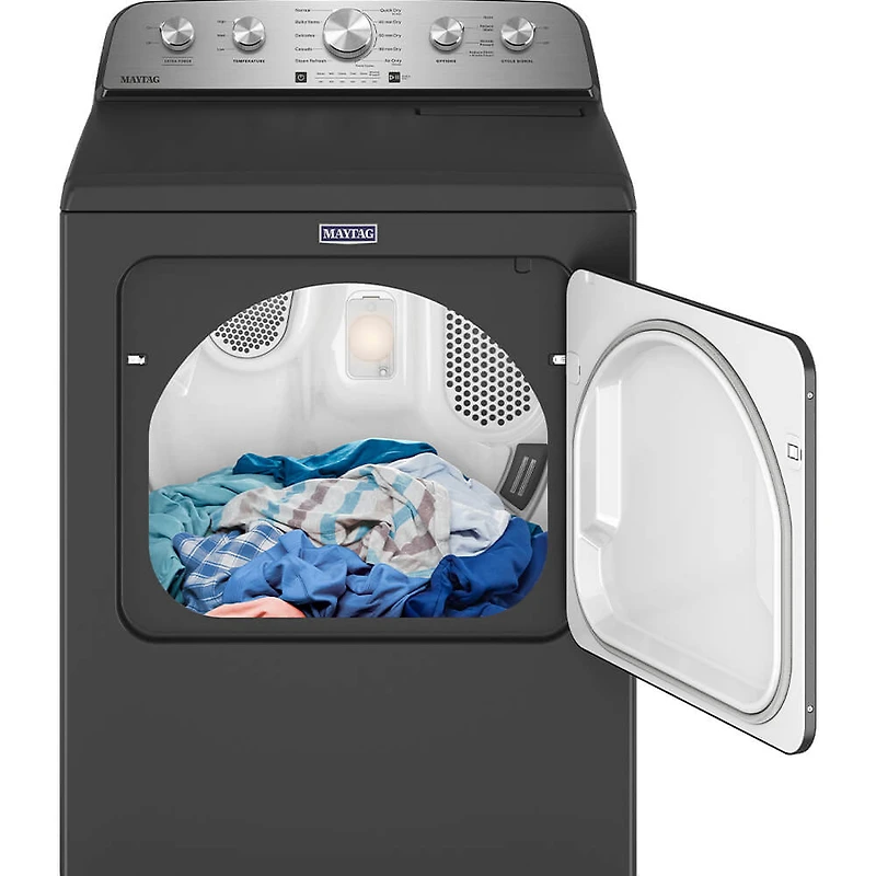 7 Cu. Ft. Volcano Black Top Load High Efficiency Electric Dryer with Steam Dry - OPEN BOX