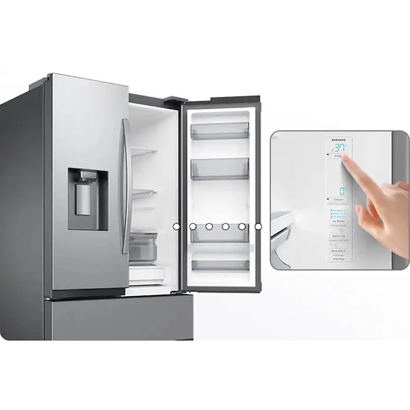 25 Cu. Ft. Stainless Counter-Depth 3-Door French Door Refrigerator