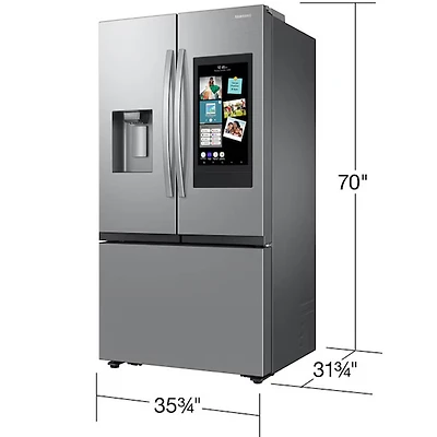 25 Cu. Ft. Stainless Counter-Depth 3-Door French Door Refrigerator