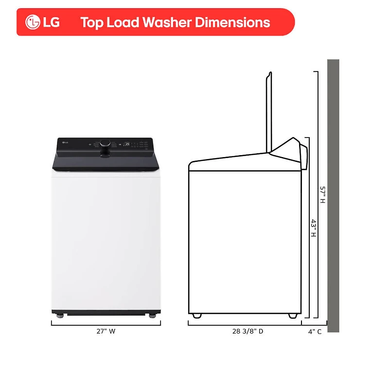 5.5 Cu. Ft. White Top Load High Efficiency Smart Washer with EasyUnload