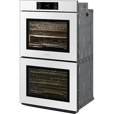 30 inch Bespoke White Glass Smart Double Electric Wall Oven