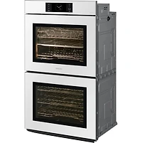 30 inch Bespoke White Glass Smart Double Electric Wall Oven