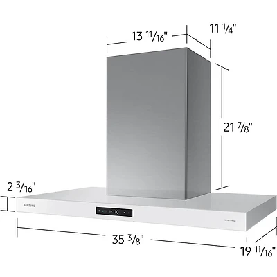 36 inch Bespoke White Smart Range Hood