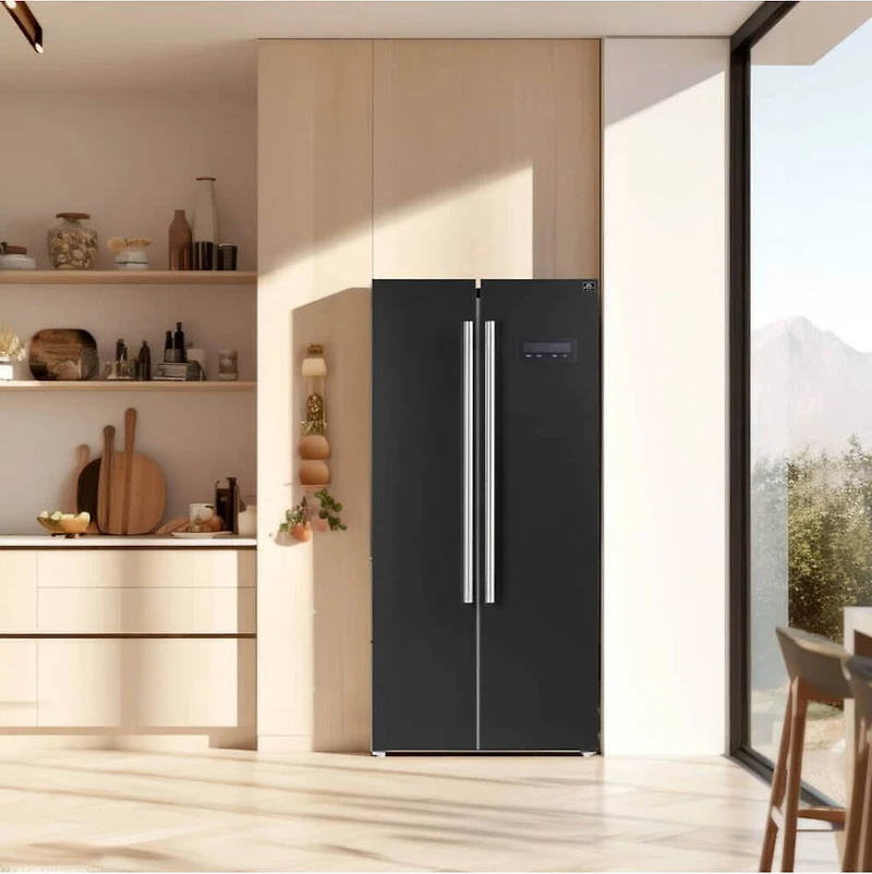 15.62 Cu. Ft. Black 2-Door Side-by-Side Refrigerator