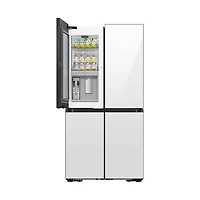 29 Cu. Ft. Bespoke White Glass 4-Door French Door Refrigerator
