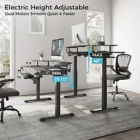 Aero Pro Wing-Shaped Standing Desk - Black