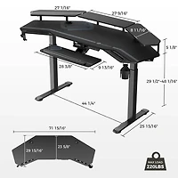 Aero Pro Wing-Shaped Standing Desk - Black