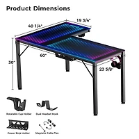L-Shaped Glass RGB Gaming Desk