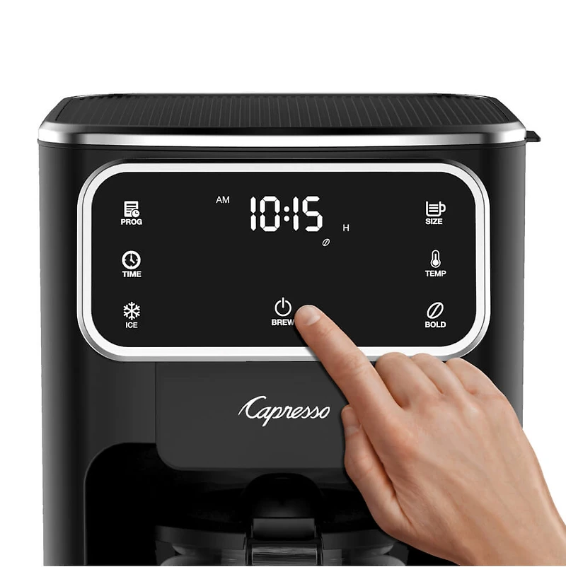 12-Cup Touchscreen Coffee Maker with Glass Carafe - Black