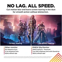 31.5 inch Omen 2K QHD 165Hz Gaming Monitor with AMD FreeSync - OPEN BOX