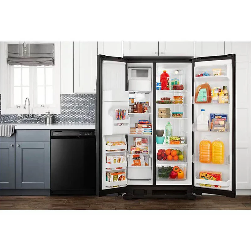 25 Cu. Ft. Black Side-by-Side Refrigerator