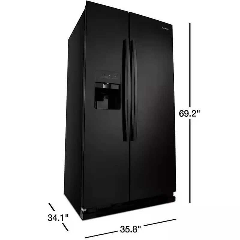 25 Cu. Ft. Black Side-by-Side Refrigerator