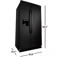 25 Cu. Ft. Black Side-by-Side Refrigerator
