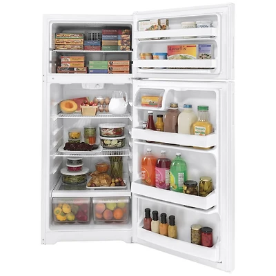 17.5 Cu. Ft. White Recessed Handle Top-Freezer Refrigerator