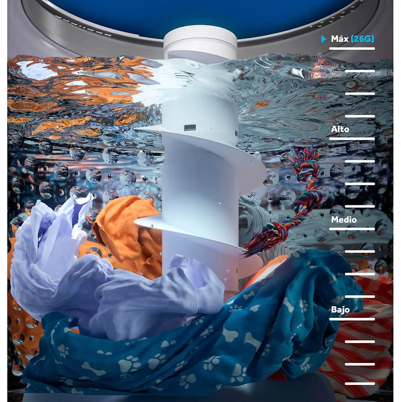 Lavadora de carga superior blanca de alta eficiencia de 4.5 pies cúbicos con panel de control español