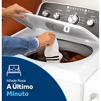 Lavadora de carga superior blanca de alta eficiencia de 4.5 pies cúbicos con panel de control español