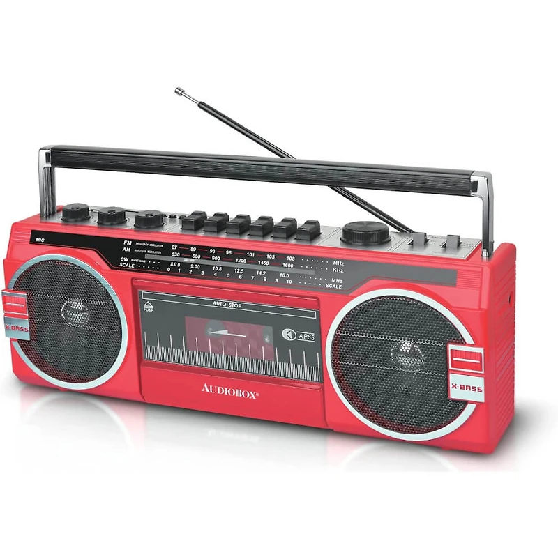 Retrobox Cassette Player and Bluetooth Speaker - Red