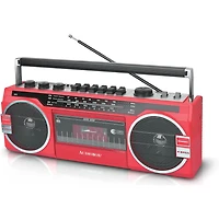Retrobox Cassette Player and Bluetooth Speaker - Red