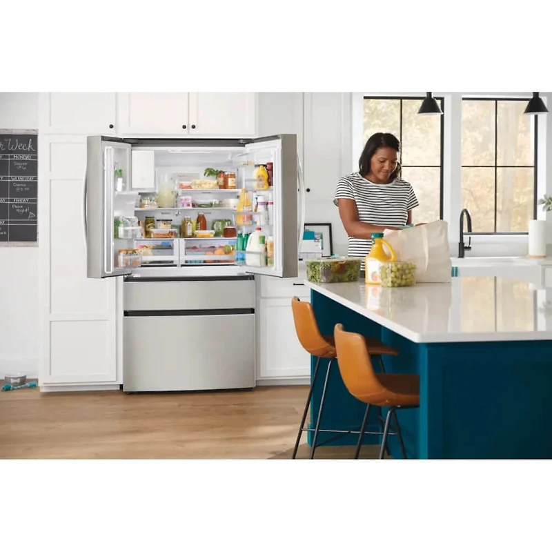 21.5 Cu. Ft. Stainless 4-Door French Door Counter Depth Refrigerator
