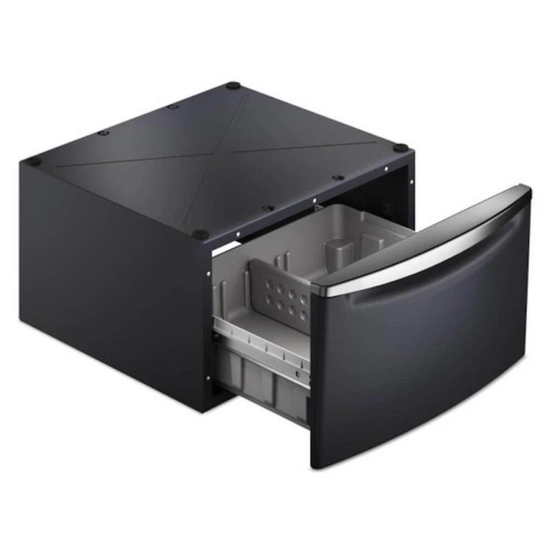 15.5 inch Midnight Steel Laundry Pedestal with Storage Drawer