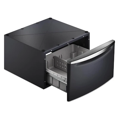 15.5 inch Midnight Steel Laundry Pedestal with Storage Drawer