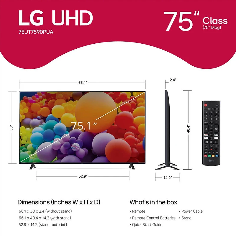 75 inch Class UT7590 Series 4K UHD Smart TV