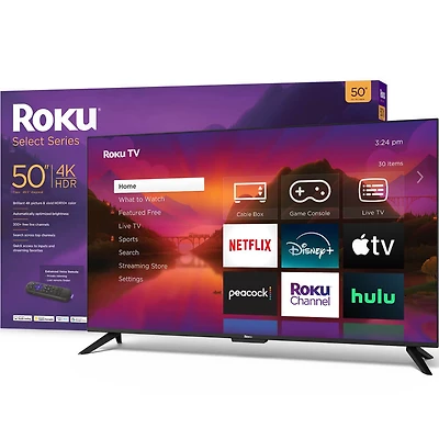 50 inch Class 4K HDR LED Select Series Smart TV - OPEN BOX