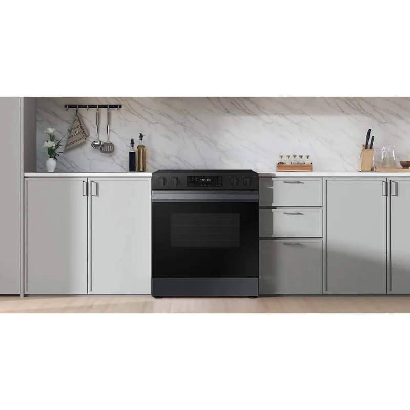 6.3 Cu. Ft. Bespoke Matte Black Slide-In Electric Smoothtop Smart Range