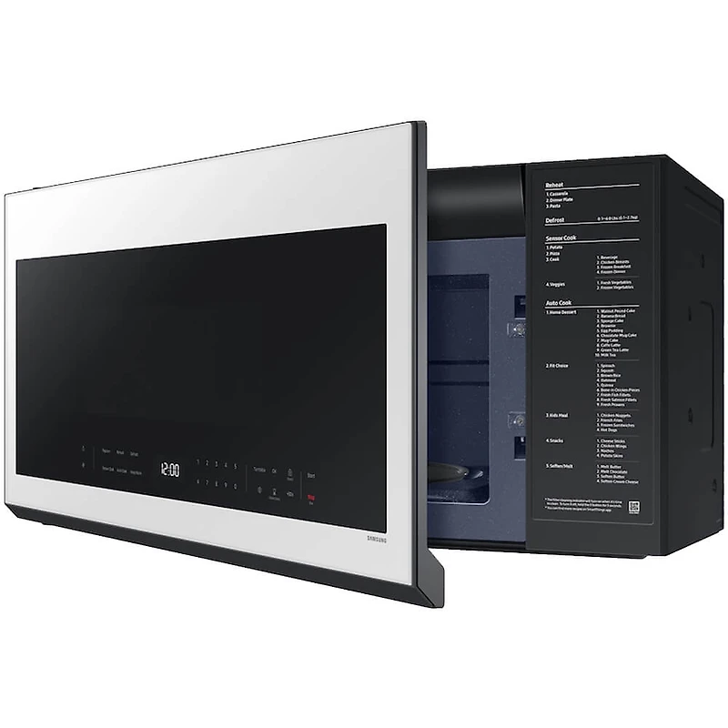 2.1 Cu. Ft. Bespoke White Glass Over-the-Range Smart Microwave