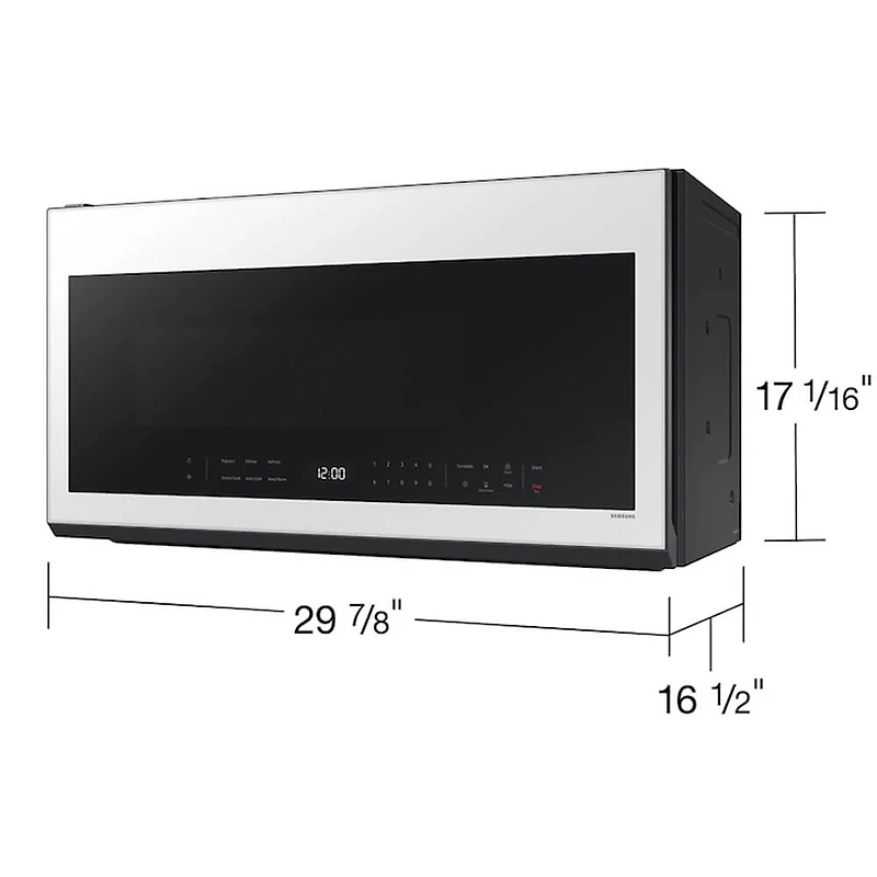 2.1 Cu. Ft. Bespoke White Glass Over-the-Range Smart Microwave