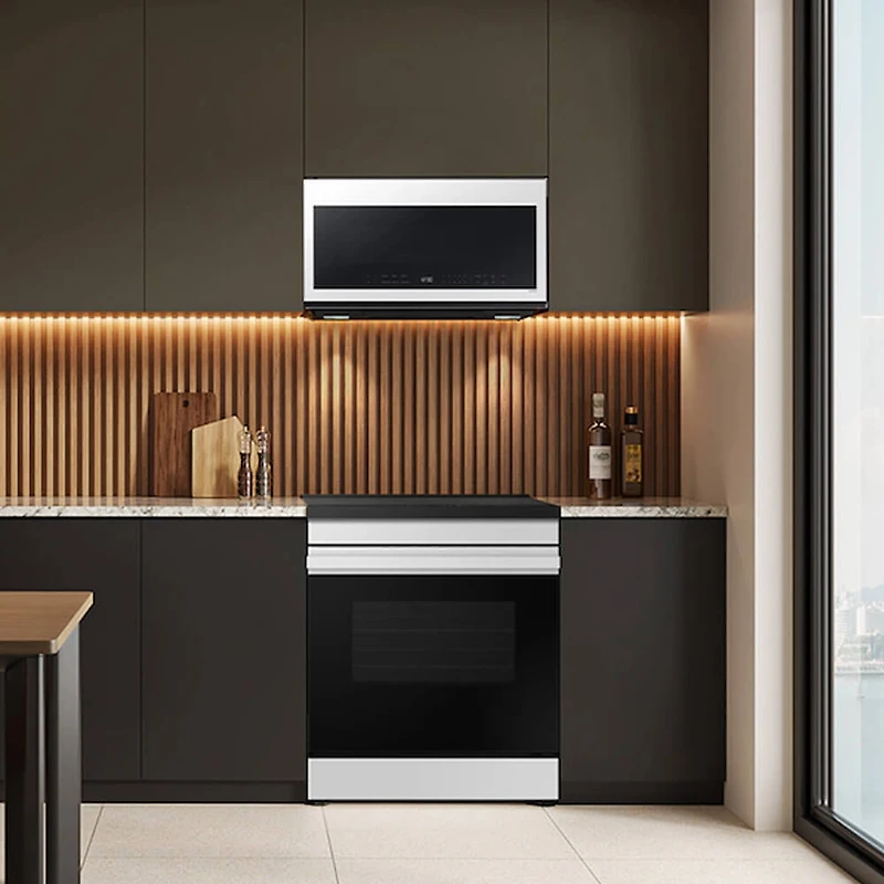 2.1 Cu. Ft. Bespoke White Glass Over-the-Range Smart Microwave