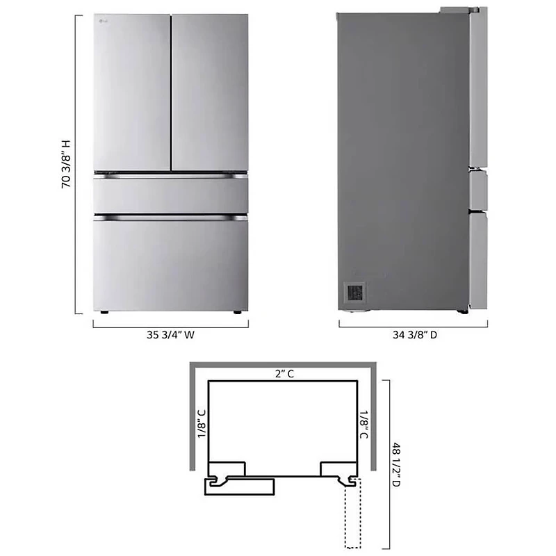29.6 Cu. Ft. Stainless 4-Door French Door Refrigerator