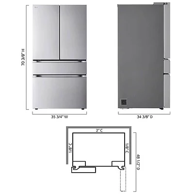 29.6 Cu. Ft. Stainless 4-Door French Door Refrigerator