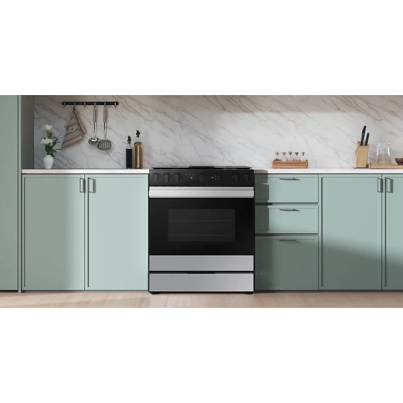 6 Cu. Ft. Bespoke Stainless Slide-In Gas Smart Range