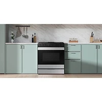 6 Cu. Ft. Bespoke Stainless Slide-In Gas Smart Range